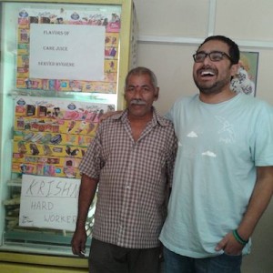 Met krishna at a juice shop in Hyderabad. If you can see the note on refrigerator, he is employee of the month. :)
