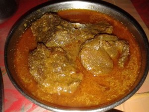 Mutton with thick gravy cooked by local chef.